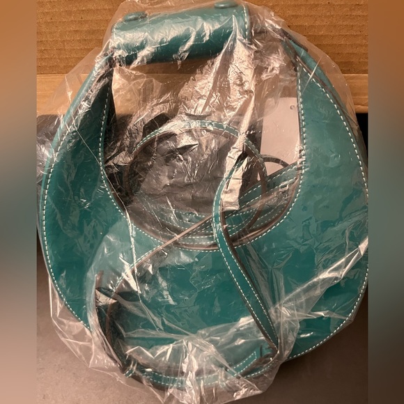 STAUD Mini Moon Leather Hobo Bag - Coastal Blue MSRP $280 - Picture 2 of 9